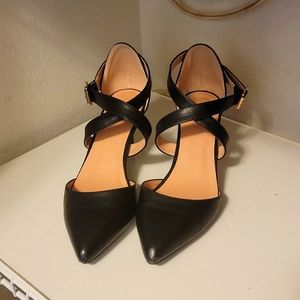 Black ankle cross 2.75" heel